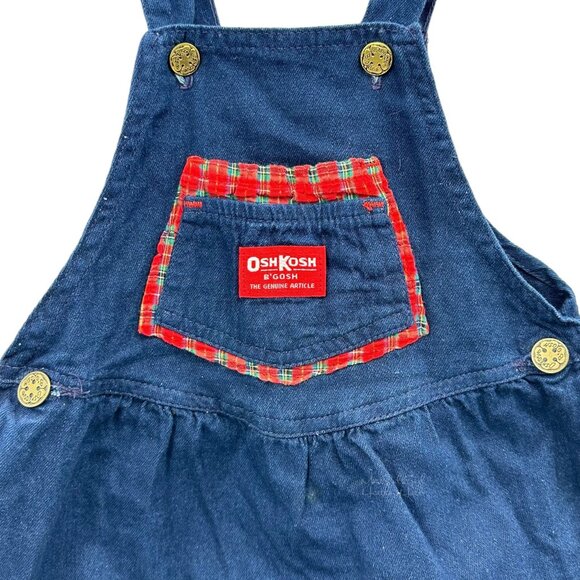 OshKosh b'gosh Vintage 1980's USA Union Made Vestbak Jumper Dress Size 6X - Picture 3 of 7